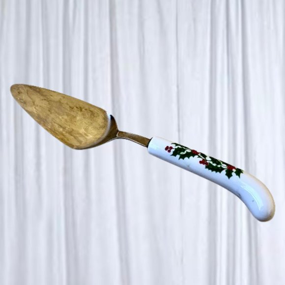 Ceramic Christmas Handle Pie Server 18/8 Stainless Steel Japan Cake Utensil - Picture 3 of 11
